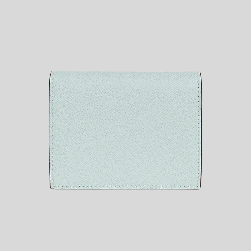 Salvatore Ferragamo Calf Leather Small Bifold Wallet Ghiacciaio Blue 0756990
