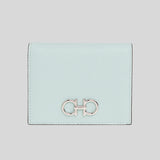 Salvatore Ferragamo Calf Leather Small Bifold Wallet Ghiacciaio Blue 0756990 Chanel lv Dior luxury handbag gucci celine coach Marc Jacobs TORY BURCH Kate spade Michael Kors designer handbag lussocitta lusso citta