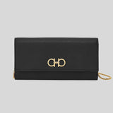 FERRAGAMO Gancini Wallet With Chain Black 0770374