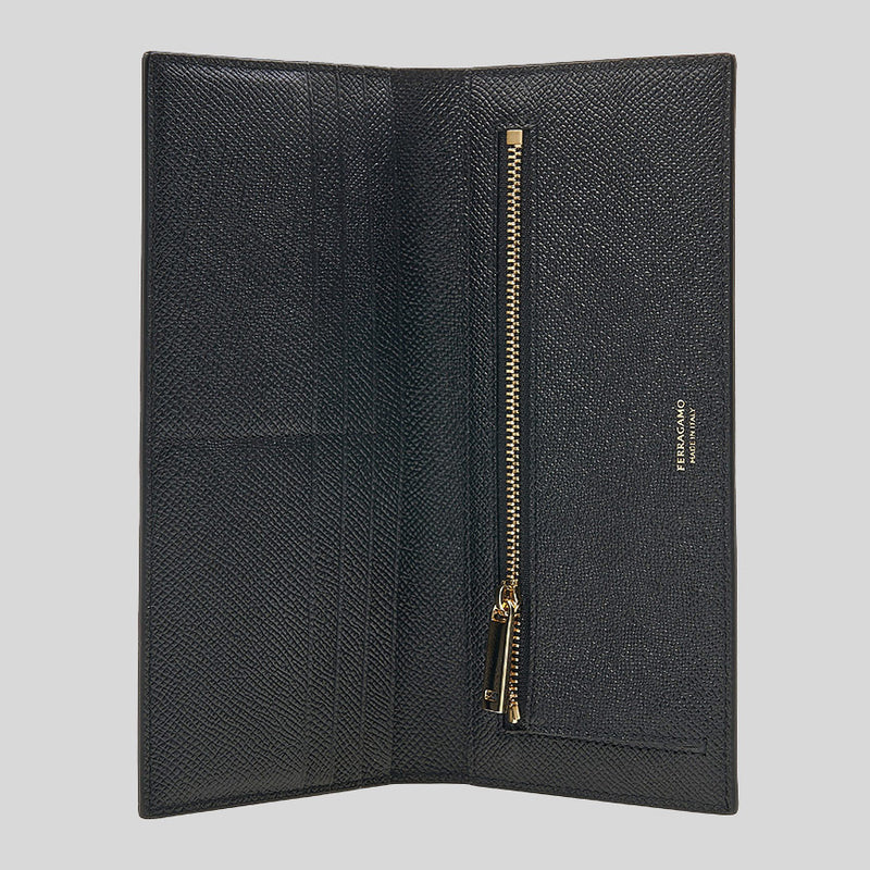 FERRAGAMO Gancini Organizer Wallet Black 0775653