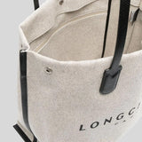 LONGCHAMP Roseau L Canvas Tote Bag Ecru 10090HSG037