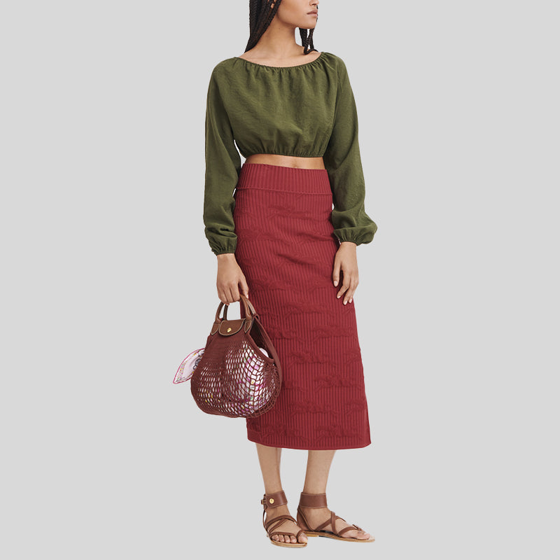 LONGCHAMP Le Pliage Filet L Mesh Bag Acajou 10121HVH