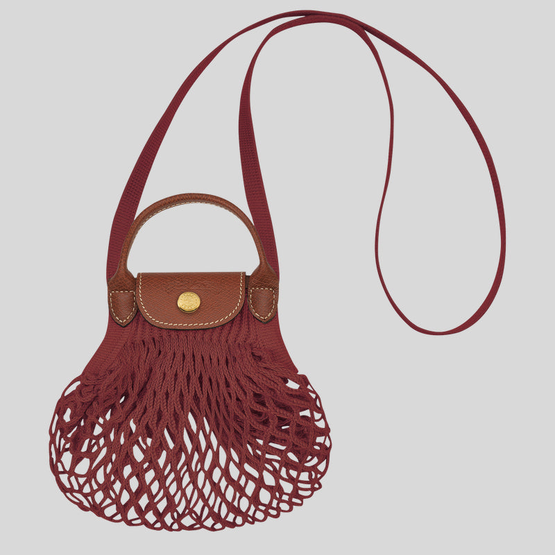 LONGCHAMP Le Pliage Filet XS Mesh Bag Mahogany 10139HVH