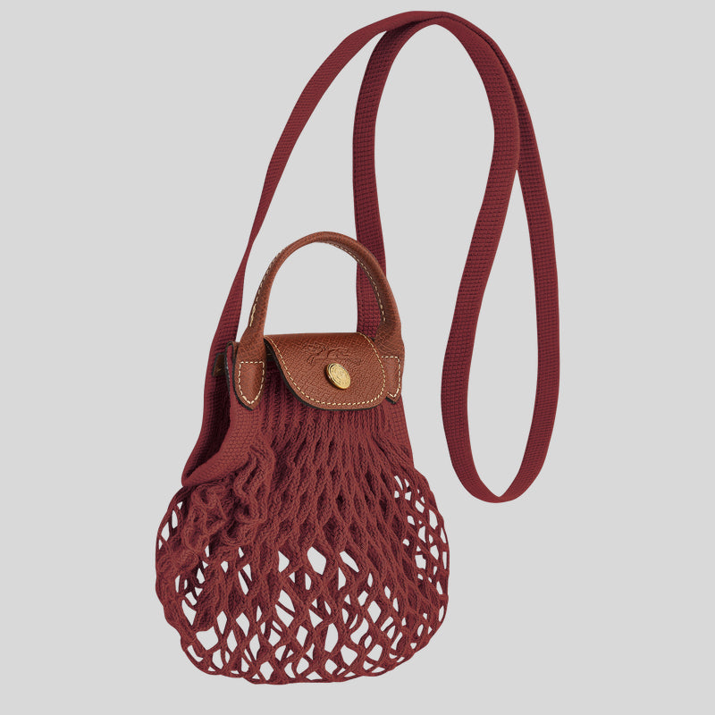 LONGCHAMP Le Pliage Filet XS Mesh Bag Mahogany 10139HVH