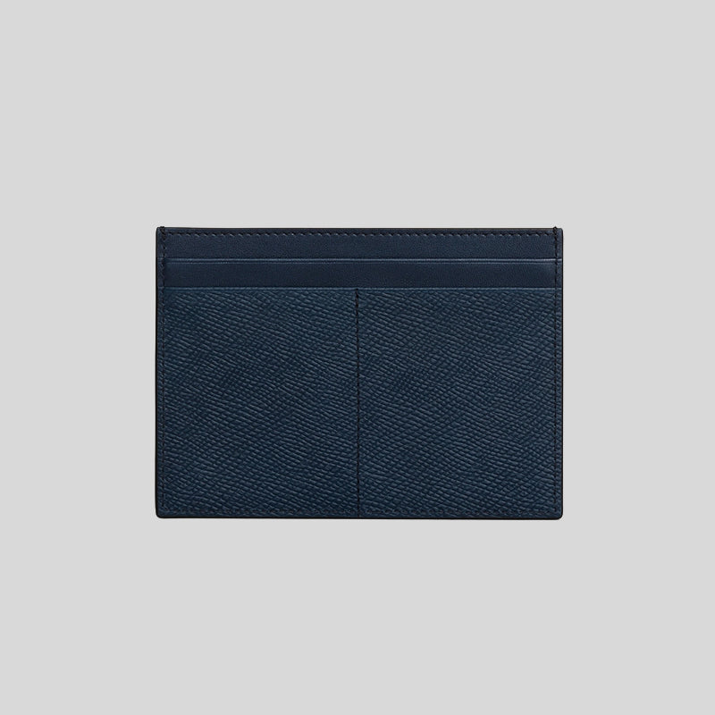 CELINE Multifunction Card Holder In Grained Leather Navy 10B763