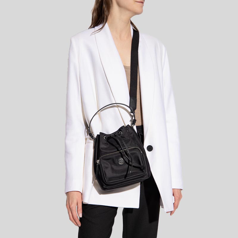 Tory Burch Virginia Nylon Bucket Bags Black 134652 LussoCitta