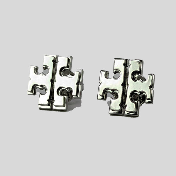 TORY BURCH Small Logo Stud Earring Tory Silver 143361
