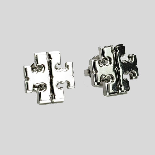 TORY BURCH Small Logo Stud Earring Tory Silver 143361