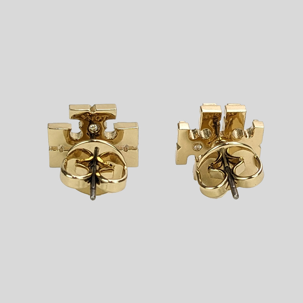 TORY BURCH Small Logo Stud Earring Tory Gold 143361 – LussoCitta