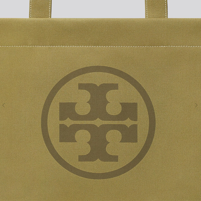 TORY BURCH Ella Canvas Tote Dark Sage 148792