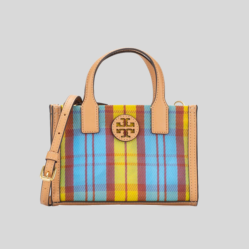 TORY BURCH Nylon Mesh Mini Tote Yellow Blue Multi 150103 LussoCitta