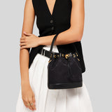 TORY BURCH T Monogram Jacquard Bucket Bag Black 152127