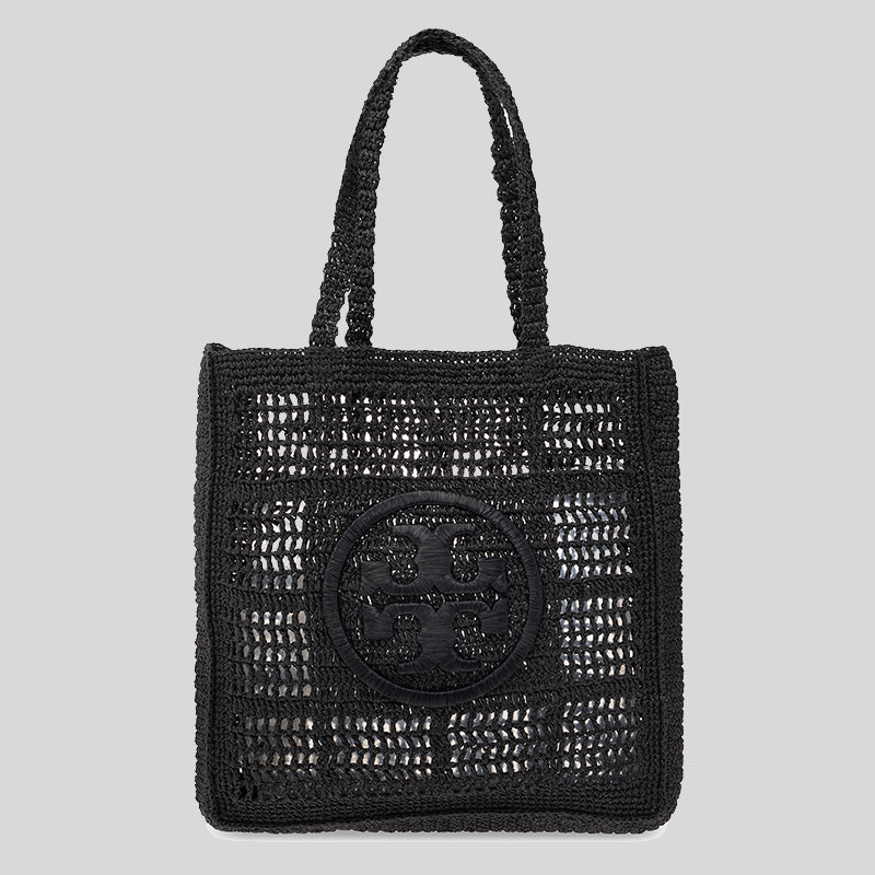 Tory Burch Ella Hand-Crocheted Tote Black 153041 lussocitta lusso citta