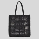 TORY BURCH Ella Hand-Crocheted Tote Black 153041