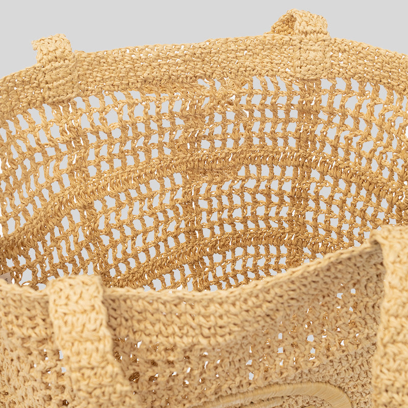 TORY BURCH Ella Hand-Crocheted Tote Natural 153041 – LussoCitta TORY BURCH Ella Hand-Crocheted Tote Natural 153041 – LussoCitta
