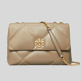 TORY BURCH Kira Diamond Quilt Convertible Shoulder Bag Taupe Oak 154704 lussocitta lusso citta