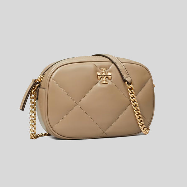 TORY BURCH Kira Diamond Quilt Camera Bag Taupe Oak 154715