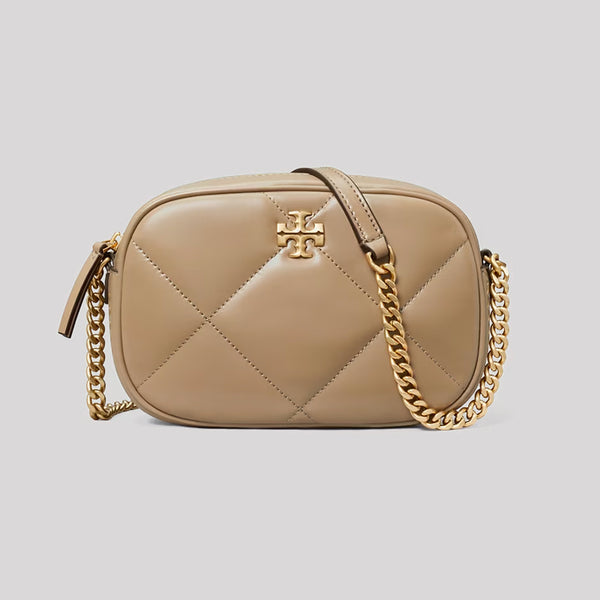 TORY BURCH Kira Diamond Quilt Camera Bag Taupe Oak 154715 lussocitta lusso citta