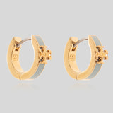 TORY BURCH Kira Enamel Huggie Earring Gold/Gray Mist 155515 lussocitta lusso citta