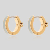 TORY BURCH Kira Enamel Huggie Earring Gold/Gray Mist 155515