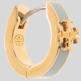 TORY BURCH Kira Enamel Huggie Earring Gold/Gray Mist 155515