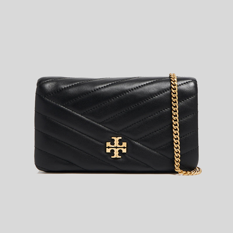 TORY BURCH Kira Chevron Chain Wallet Black 156553 lussocitta lusso citta