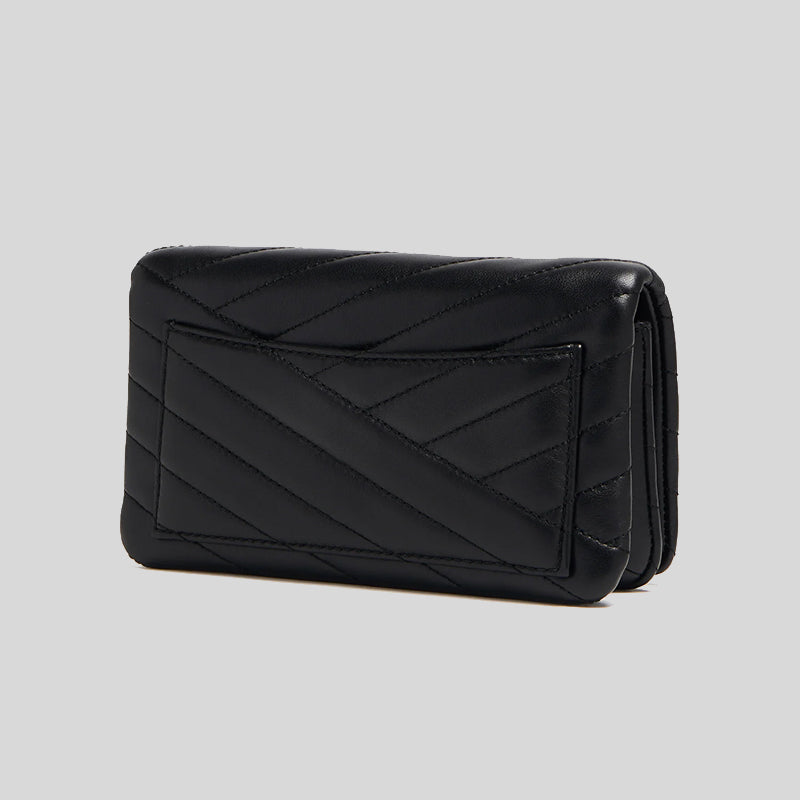 TORY BURCH Kira Chevron Chain Wallet Black 156553