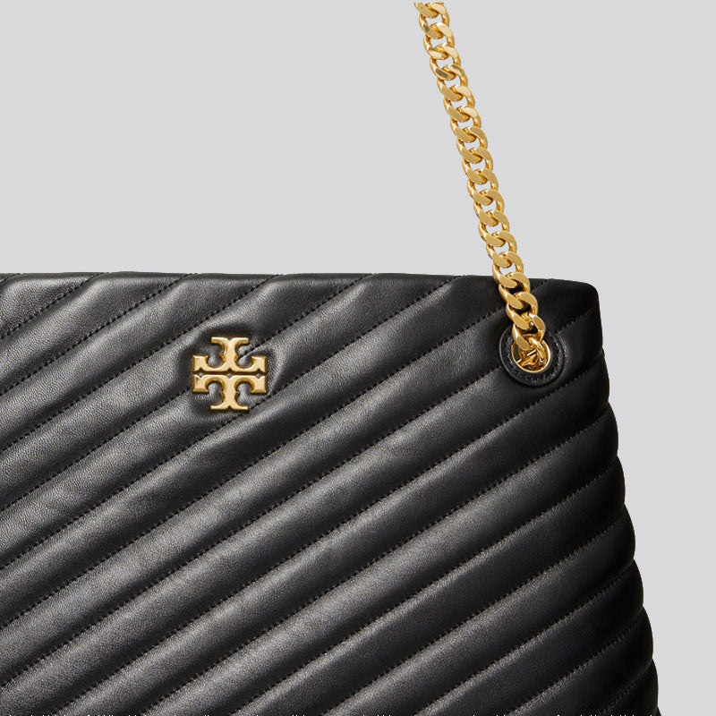 TORY BURCH Chevron Tote Bag Black 157016