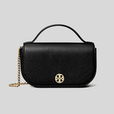 TORY BURCH Half Moon Leather Crossbody Black 157173 lussocitta lusso citta 