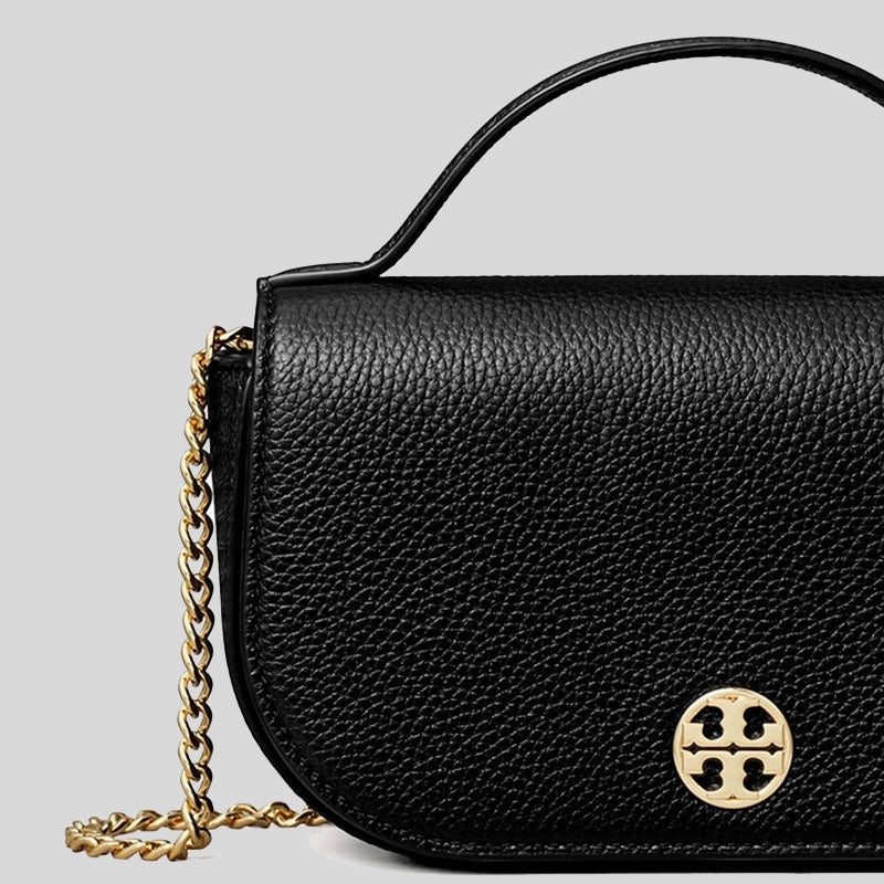 TORY BURCH Half Moon Leather Crossbody Black 157173