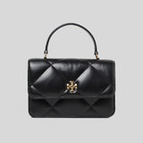 TORY BURCH Mini Kira Diamond Quilt Top-Handle Chain Wallet Black 158326