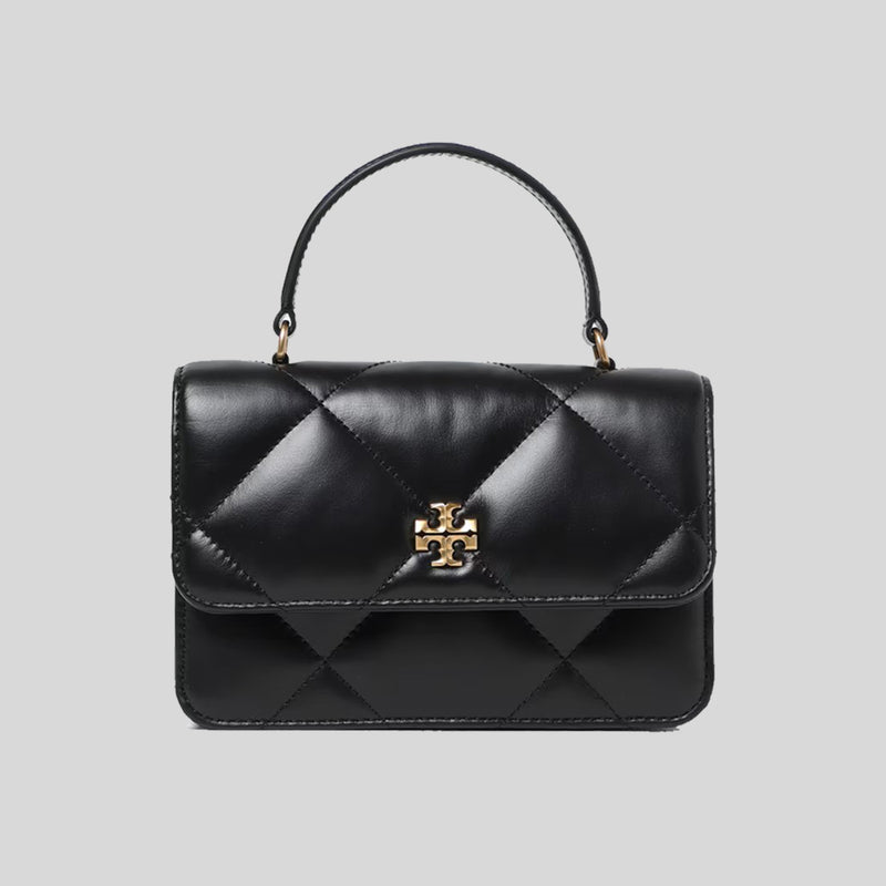 TORY BURCH Mini Kira Diamond Quilt Top-Handle Chain Wallet Black 158326
