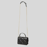 TORY BURCH Mini Kira Diamond Quilt Top-Handle Chain Wallet Black 158326