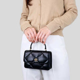 TORY BURCH Mini Kira Diamond Quilt Top-Handle Chain Wallet Black 158326