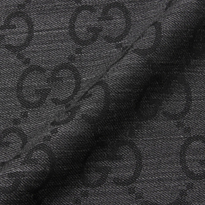 GUCCI Large Signature Logo GGWEB Scarf/Wrap Black 165904