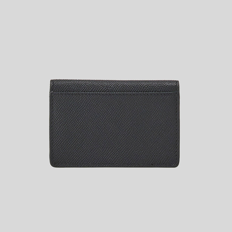 FERRAGAMO Gancini Leather Credit Card Holder/Small Wallet Black 220371