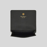 FERRAGAMO Gancini Leather Credit Card Holder/Small Wallet Black 220371