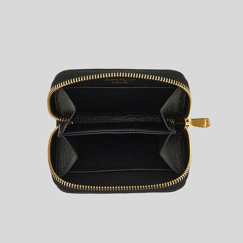 FERRAGAMO Gancini Card Case Small Wallet Black 758664