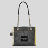 MARC JACOBS The Denim Chain Small Tote Bag Black Wash 2F4HTT029H05