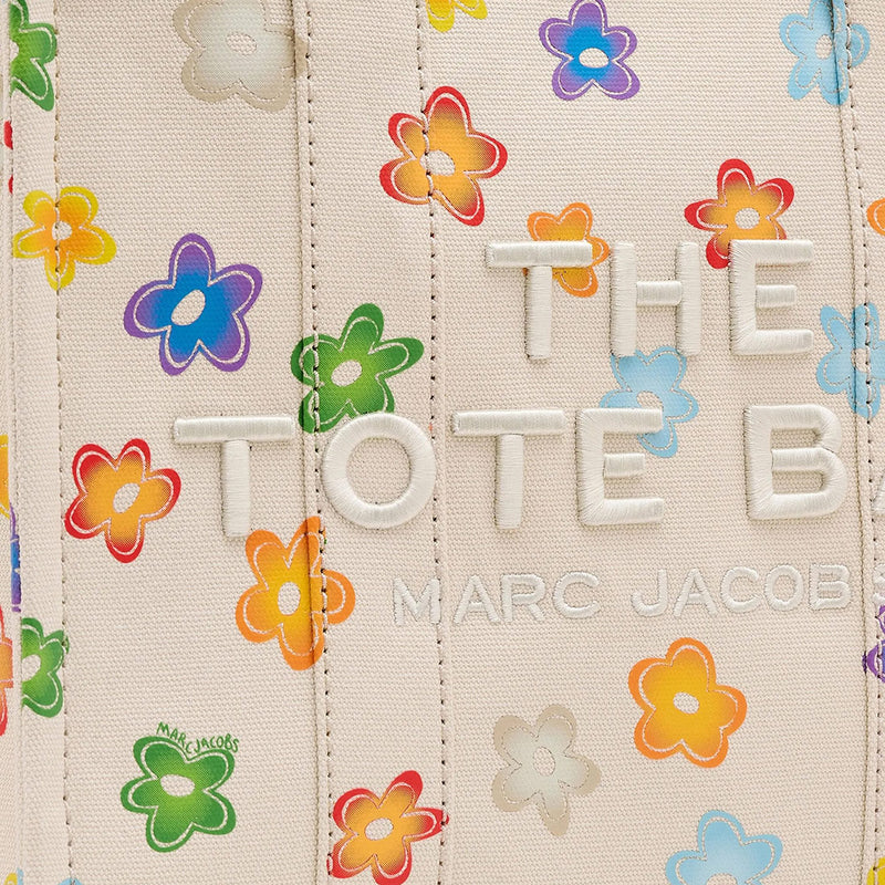 MARC JACOBS Daisy Canvas Medium Tote Bag White Multi 2P5HTT010H03