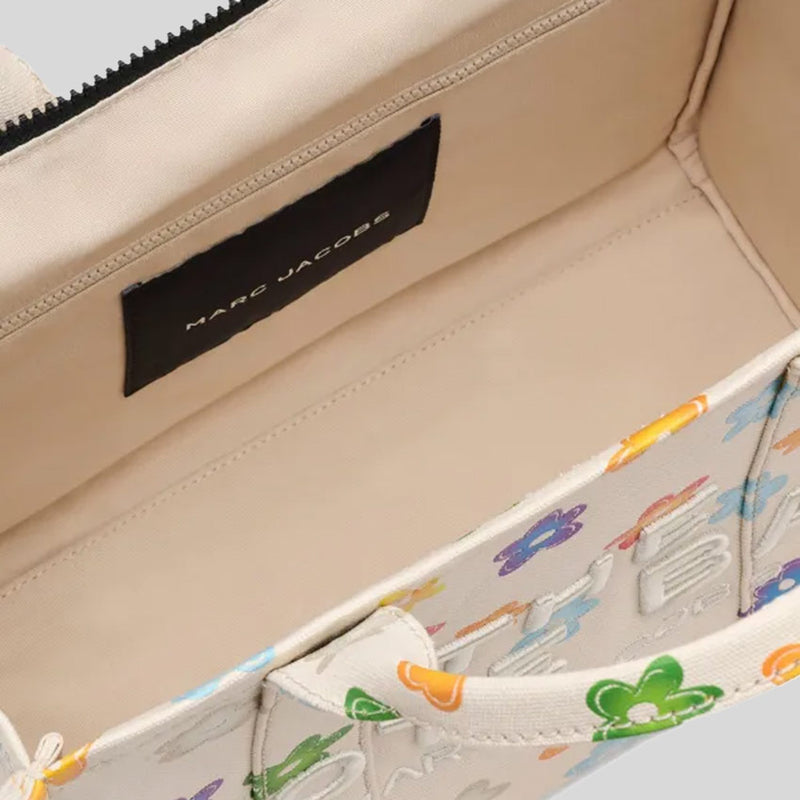 MARC JACOBS Daisy Canvas Small Tote Bag White Multi 2P5HTT011H03