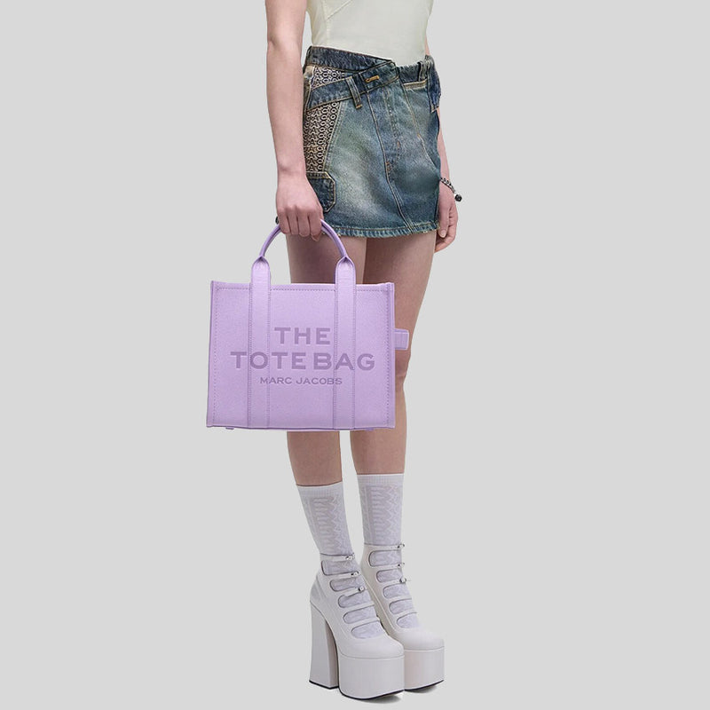 MARC JACOBS The Leather Medium Tote Bag Wisteria H004L01PF21