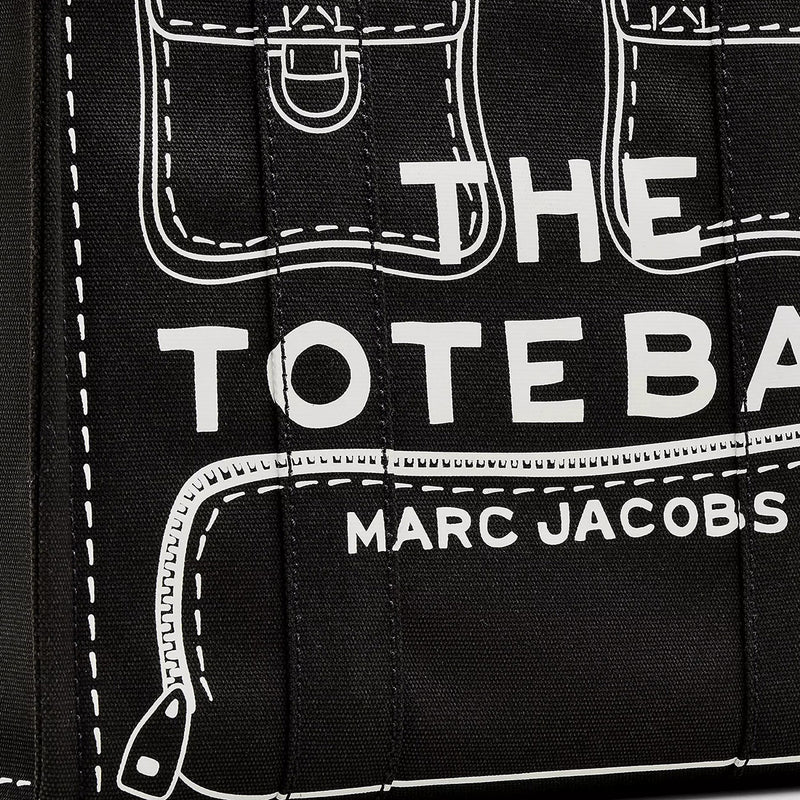 MARC JACOBS The Trompe L'oeil Cargo Canvas Medium Tote Bag Black 2P5HTT023H03