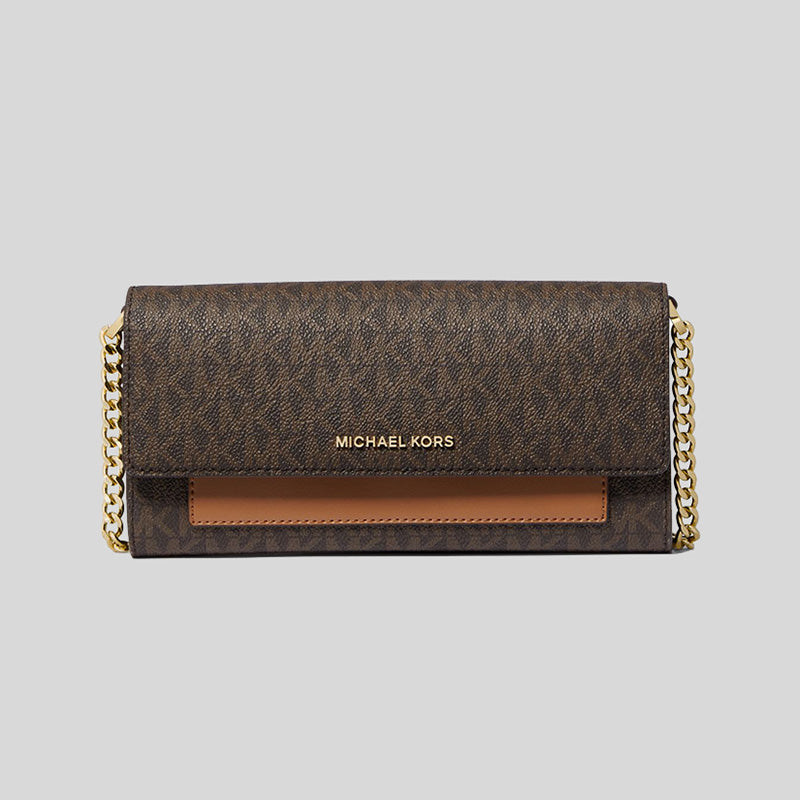 Michael Kors Jet Set Medium Logo 2-in-1 Convertible Crossbody Bag Brown/Acorn 32S3GJ6C6B lussocitta lusso citta