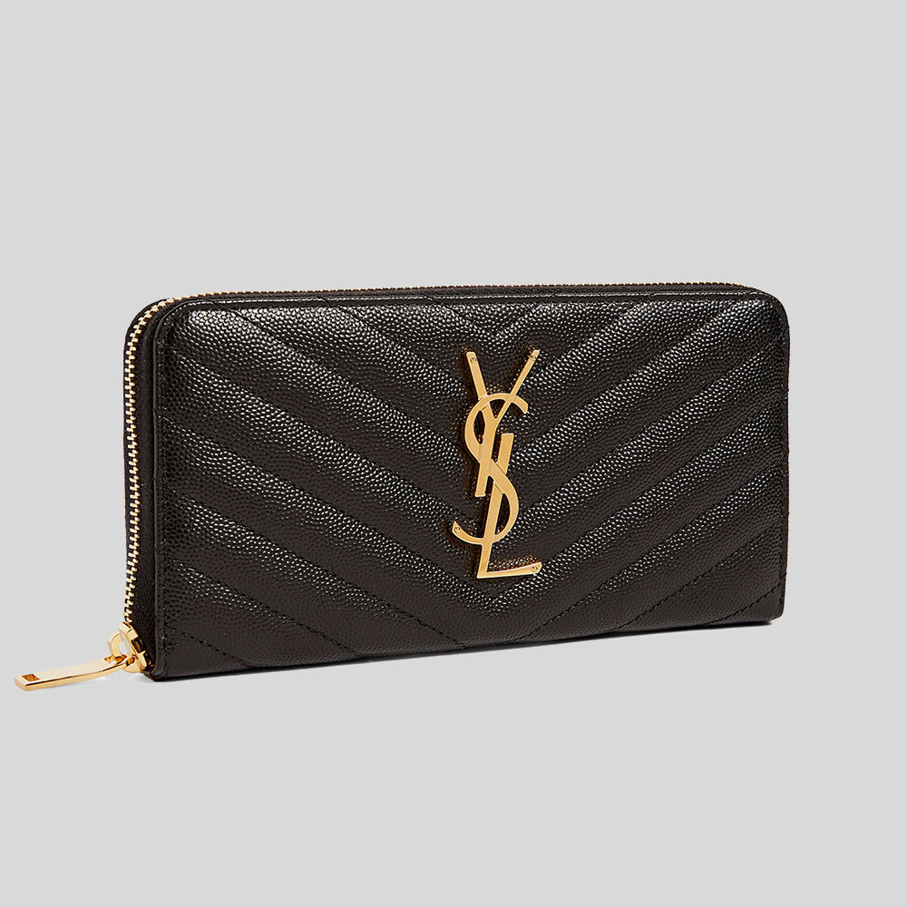 CASSANDRE MATELASSÉ card case in grain de poudre embossed leather, Saint  Laurent