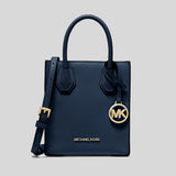 MICHAEL KORS Mercer Extra-Small Pebbled Leather Crossbody Bag Navy 35S1GM9T0L