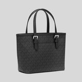 MICHAEL KORS Jet Set Travel Extra-Small Logo Top-Zip Tote Bag Black 35T9STVT0B