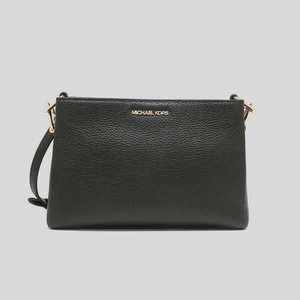 Michael Kors Trisha Medium Pebbled Leather Crossbody Bag Black 35H1G9TC8L