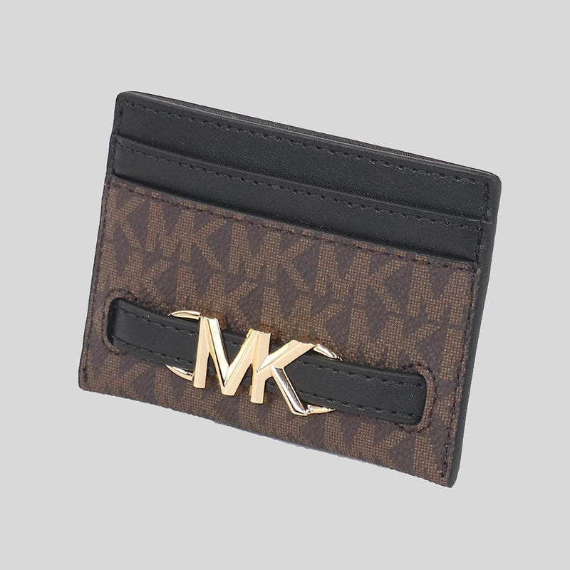 MICHAEL KORS Reed Large Logo Card Case Brown/Black 35S3G6RD3B