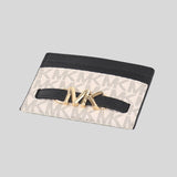 MICHAEL KORS Reed Large Logo Card Case Vanilla/Black 35S3G6RD3B